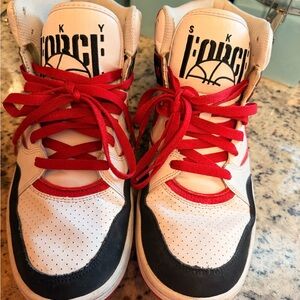 Nike Sky Force 88 Sneakers - Red, Black, and White